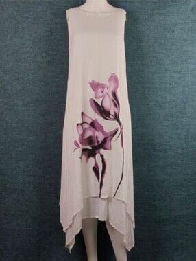 NWT Tendency Gauzy Sleeveless  Midi-Dress Layered Handkerchief Hem